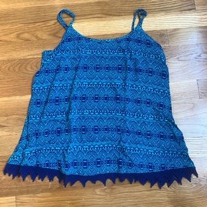Mossimo Blue Tribal Print Tank Top